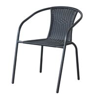 Fotel Bistro stal+rattan czarny