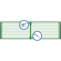 Brama dwuskrzydłowa 3D ocynk zielony 400 x 120 cm komplet Polbram