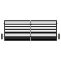 Brama dwuskrzydłowa Daniel ocynk czarny struktura 400 x 150 cm z automatem Polbram