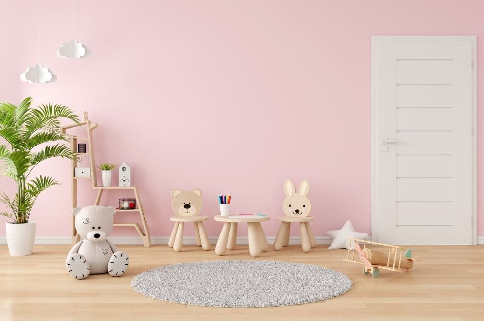 podłoga  z paneli drewnianych w pokoju dziecka