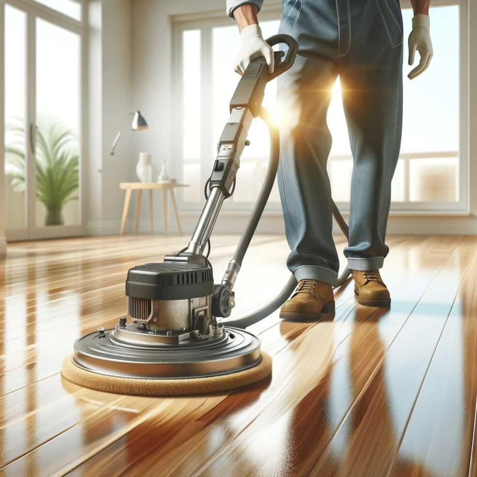 polerowanie woskowanej podłogi drewnianej