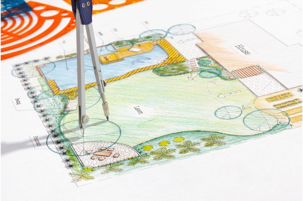 naszkicowany projekt ogrodu