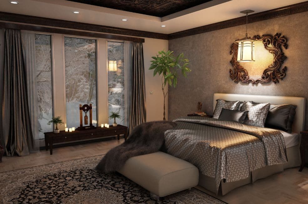 sypialnia w stylu maksymalistycznym