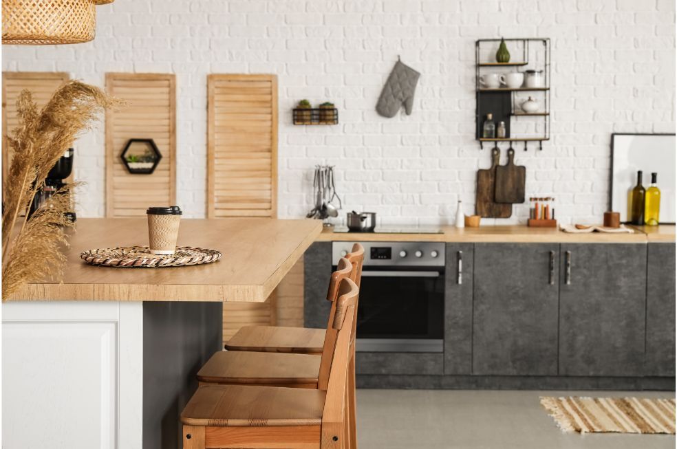 nowoczesna kuchnia z dodatkami boho