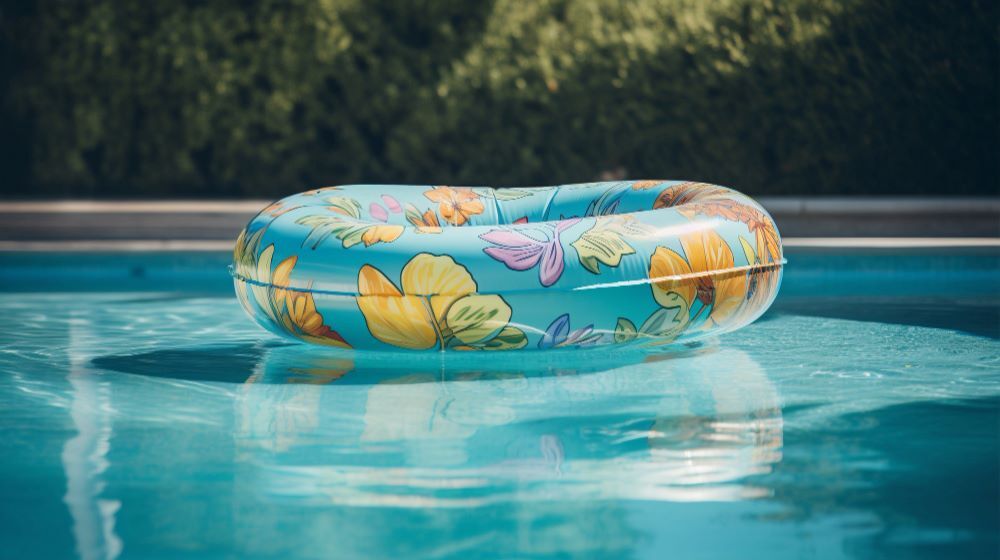 dmuchane koło w basenie ogrodowym
